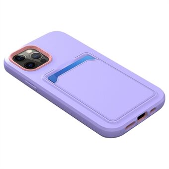 Til iPhone 14 Plus Præcis udskæring Dual Color Hard PC + Soft TPU Hybrid Phone Case med kortholder