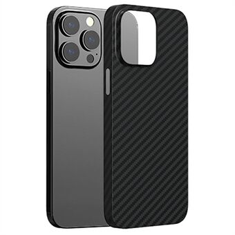 AZEADA Kevlar Series telefoncover til iPhone 14 Plus, Anti-ridse Carbon Fiber Texture Hard PC Beskyttende Bagcover