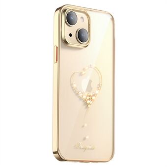 KINGXBAR Til iPhone 14 Plus Slim Case Elektroplettering Telefoncover Anti-drop PC-telefoncover med krystaldekoration