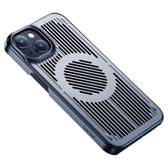 BENKS Til iPhone 14 Plus Drop-resistent beskyttelsescover Varmeafledning Udhulet smartphone-cover med magnetisk metalplade