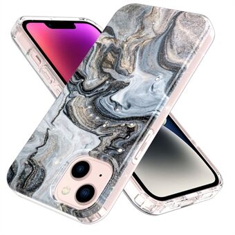 Til iPhone 14 Plus GW18 IMD Marble Pattern Phone Case PC+TPU Anti-fall Mobiltelefon Bagcover