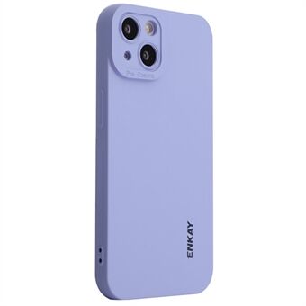 ENKAY HAT Prince til iPhone 14 Plus ensfarvede blødt flydende silikonetui Kameralinse Præcis udskæring Drop-sikkert cover