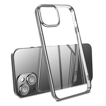 X-LEVEL til iPhone 14 Plus Galvanisering Stødsikkert PC-telefoncover Transparent bagcover