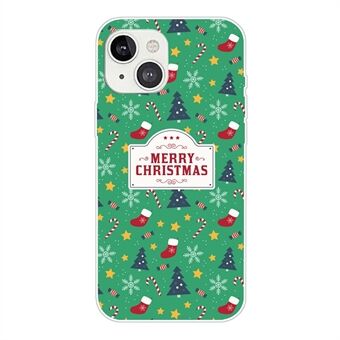 Til iPhone 14 Plus julemønsterudskrivning Anti-ridse tyndt telefoncover Dropsikkert beskyttende TPU-bagcover