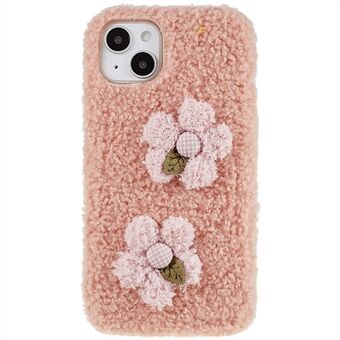 Til iPhone 14 Plus Cute Flower Decor Fluffy Blød TPU-telefoncover Drop-sikker bagcover
