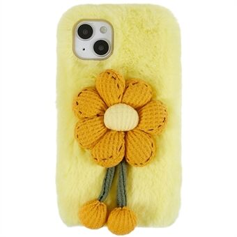 Winter Furry Phone Cover til iPhone 14 Plus, Anti-ridse Cover Beskyttende Shell med 3D Plys Dukke