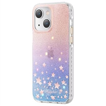 KINGXBAR Sparkle Glitters Telefoncover til iPhone 14 Plus Hard PC+PET IMD Anti-Yellow Telefonskal Rhinestone-dekoreret stødsikkert etui