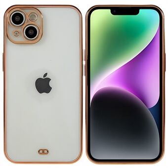 Stødsikker TPU-telefoncover til iPhone 14 Plus, dobbeltfarvet vandmærkefrit galvaniserings-mobiltelefoncover