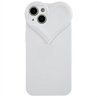 Hjerteformet kamerabeskyttelsestelefoncover til iPhone 14 Plus, Anti-fingeraftryk TPU Anti-støv mobiltelefon etui