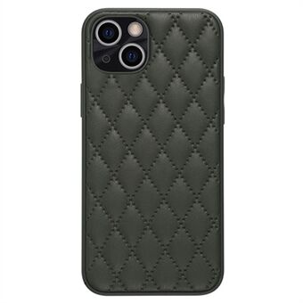 Beskyttelsescover til iPhone 14 Plus, Rhombus Texture PU-læder+TPU-telefoncover Drop-resistent bagskal