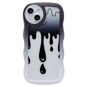 Til iPhone 14 Plus Anti-fald Blød TPU-skal, vanddråbemønster udskrivning Wavy Edge Telefon Bagcover Beskyttende Cover