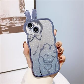Rabbit Design TPU-cover til iPhone 14 Plus Anti-drop galvanisering telefoncover Gradient Glitter beskyttelsescover