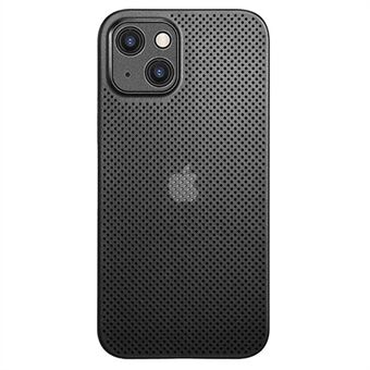 Bump proof PP telefoncover til iPhone 14 Plus, ultratynd varmeafledning åndbar hult hul mesh bagcover