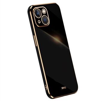 XINLI til iPhone 14 Plus galvanisering Golden Edge telefoncover Fleksibelt TPU anti-ridse cover