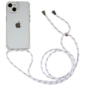 Bagcover til iPhone 14 Plus, klar TPU+akryl stødabsorberende telefoncover med snor