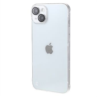 Til iPhone 14 Plus Rammeløst telefoncover Gennemsigtigt pc-mobiletui med glaslinsebeskytter