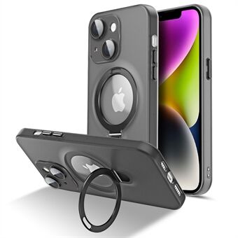 Til iPhone 14 Plus magnetisk telefoncover Kickstand PC+TPU Matt telefoncover med glaslinsebeskytter