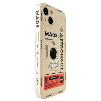 Til iPhone 14 Plus Soft TPU telefontaske Præcis udskæring Mars Astronaut Pattern Shockproof Cover