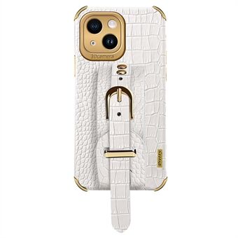 Galvaniseret telefontaske til iPhone 14 Plus Beskyttende etui med håndstrop