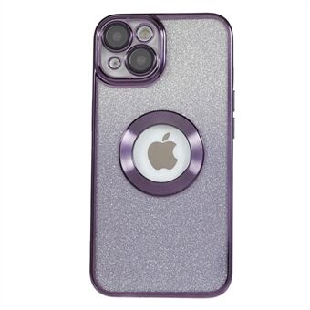 Til iPhone 14 Plus Glitter Telefon Case Galvanisering CD Vein Logo Hul Blødt TPU cover med kameralinsebeskytter