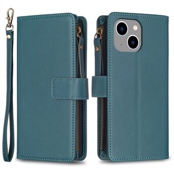 BF Style-19 til iPhone 14 Plus tegnebog PU-lædertaske Stand Lynlåslomme Dropsikkert telefoncover