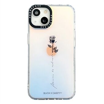 Til iPhone 14 Plus Anti-drop Cover Rose Blomstermønster Dobbeltsidet laminering TPU+PC telefonetui