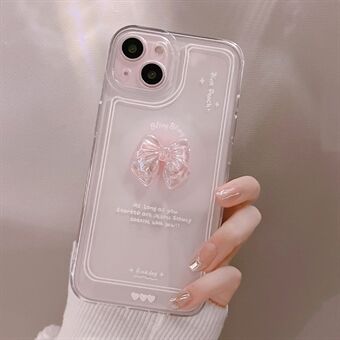 Til iPhone 14 Plus Soft TPU-telefoncover Crystal Bowknot Decor Klart beskyttende telefoncover