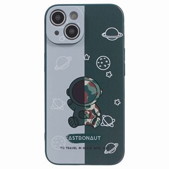 Astronaut Pattern Printing Telefoncover til iPhone 14 Plus , ridsefast TPU-telefoncover