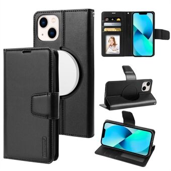 HANMAN Mini Series Wallet Phone Case til iPhone 14 Plus , Stand PU Læder Cover Kompatibel med MagSafe