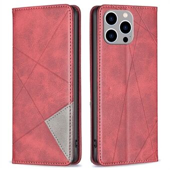 BF Imprinting Pattern Series-1 til iPhone 14 Pro Max  geometrisk præget PU-lædercover Kortholder Anti-fall Telefon Stand Case