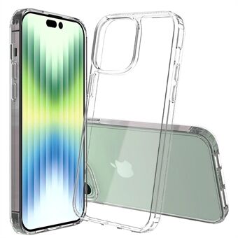 Til iPhone 14 Pro Max 6,7 tommer Anti-ridse telefoncover Transparent hård akryl bagside + blødt TPU Edge Hybrid Cover