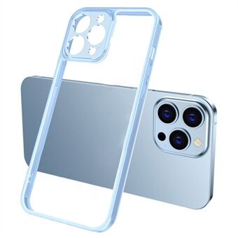 Til iPhone 14 Pro Max  hærdet glasbagside Blød TPU-ramme Telefoncover Transparent Anti-drop Cover