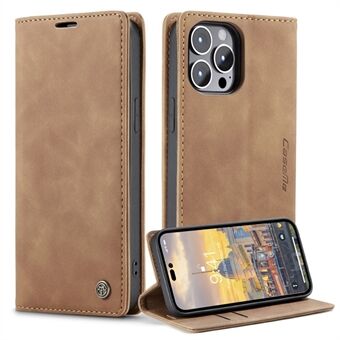 CASEME 013 Series Flip Wallet Case til iPhone 14 Pro Max 6,7 tommer, magnetisk autoabsorberet Stand Drop-proof PU læder telefoncover