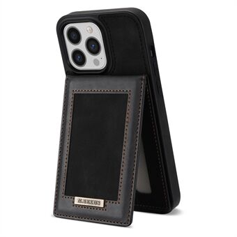 N.BEKUS Til iPhone 14 Pro Max  mobiltelefonskal RFID-blokerende lodret kortholder Kickstand PU-læder+TPU-telefonetui