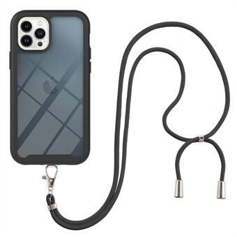 YB PC Series-4 til iPhone 14 Pro Max  hård pc + blødt TPU-cover Anti-ridse telefoncover med snor