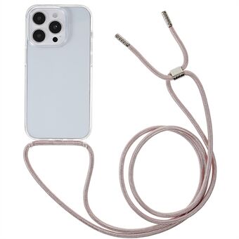 Til iPhone 14 Pro Max  TPU+akryl telefoncover Stødsikkert gennemsigtigt etui med justerbar snor
