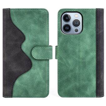 Til iPhone 14 Pro Max  farvesplejsning PU-lædercover Sammenfoldelig Stand Stødsikker pung telefonetui