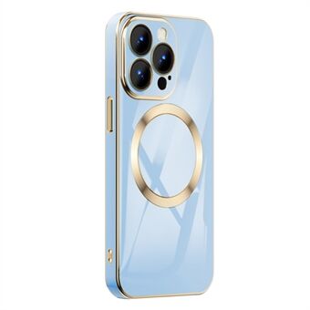 Til iPhone 14 Pro Max  telefoncover Gold Edge Shockproof TPU Cover Support Trådløs magnetisk opladning