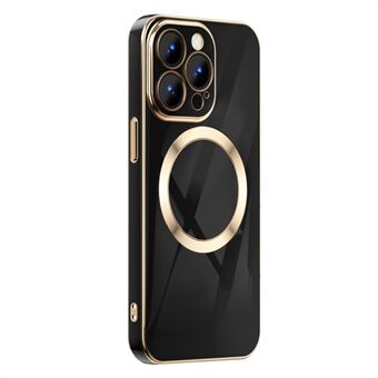 Til iPhone 14 Pro Max  telefoncover Gold Edge Shockproof TPU Cover Support Trådløs magnetisk opladning