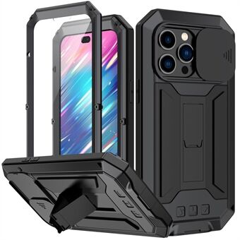 Til iPhone 14 Pro Max  2nd Generation Anti-ridse Telefon Case Kickstand Skydekamera Cover Telefon Cover med hærdet glas skærmbeskytter