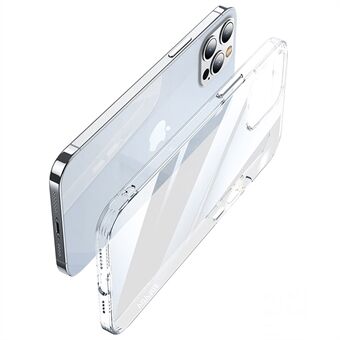 SULADA Crystal Series til iPhone 14 Pro Max  gennemsigtig pc+TPU Anti-slid Anti-chok metal knapdesign telefoncover