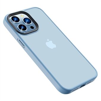 Til iPhone 14 Pro Max Skin-touch-etui Gennemsigtig mat PC-bagside Blød TPU-kanter telefoncover med indbyggede metalknapper
