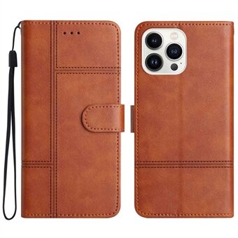 Til iPhone 14 Pro Max Flip Wallet Case, Business Style Anti-kollisions Kohud Tekstur PU Læder Telefon Stand Cover med rem
