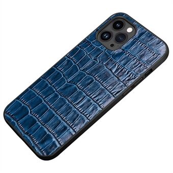 Gummibelagt telefoncover til iPhone 14 Pro Max Anti-Fall TPU telefoncover Ægte læder Crocodile Texture Protective Cover