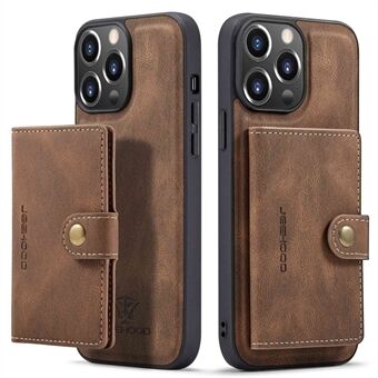 JEEHOOD Til iPhone 14 Pro Max Retro telefontaske Læderbelagt stødsikker TPU-cover med aftagelig tegnebog Kickstand