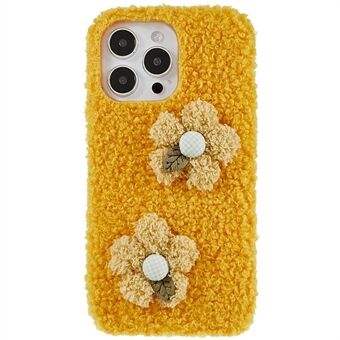 Til iPhone 14 Pro Max Flower Decor Cute Fluffy Phone Back Case Fleksibelt TPU beskyttelsescover