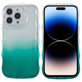 Til iPhone 14 Pro Max Gradient Slim Phone Case Bølgeformet Edge TPU Air Bumper Pude Beskyttelsescover