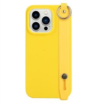 Til iPhone 14 Pro Max Candy Color Phone TPU-cover Anti-drop Anti-ridse etui med håndstrop Kickstand