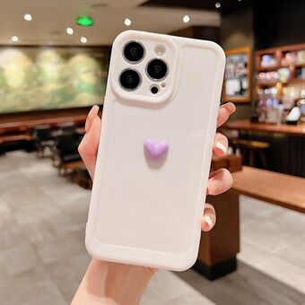 Til iPhone 14 Pro Max Soft TPU Anti-Fingerprint Telefoncover 3D Love Heart Stødsikkert kamerabeskyttelsescover