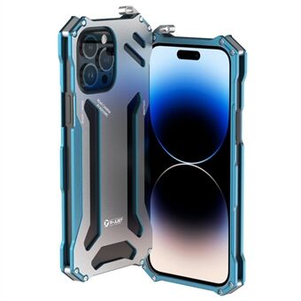 R-JUST Mekanisk Armor Metal Telefon Cover til iPhone 14 Pro Max Stødsikker etui Hult Design Anti-Drop Telefon Shell